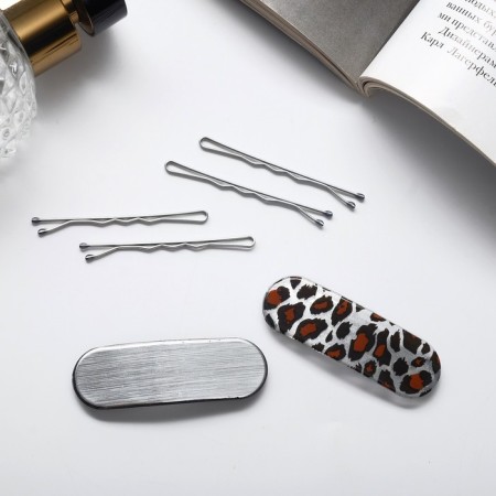 Invisibility for Herty hair (set 10 pcs) Leo, 5 cm, silver-black-1