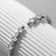 Bracelet with rhinestones "Heart" ice, 1 row, white color in silver