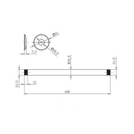 Shower holder Lemark LM8032C, eyeliner 1/2 ’’, ceiling, stainless steel, chrome-1