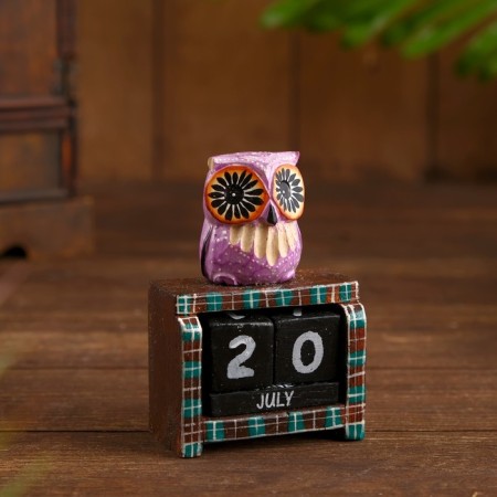 Calendar Table tree "Owl at the fireplace" MIX 9.5x4x17 cm-5