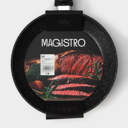 Fogging pan Magistro Dark, D = 22 cm, removable handle Soft-Touch, anti-stick coating, induction, black color-11