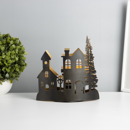 Lamp "Evening City" Led 3haa Black 10.8x19.5x20cm