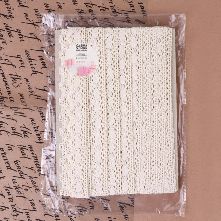 Knitted lace, 20 mm × 10 ± 1 m, beige color-3