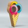 Gift box, confectionery packaging, "ice cream", 14 x 24 x 5 cm