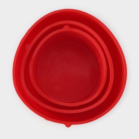 Forms for baking the cakes of the valve "Easter cakes", 3 pcs: 15.5/13/10 cm, red color red-2