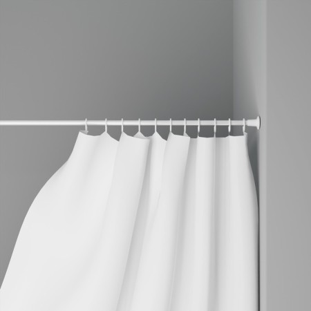 Bathroom cornice, telescopic 120-220 cm, white color-4