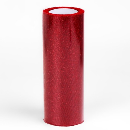 Fatin with glitter, 15 cm, 11 ± 1 g/sq.m, 9 ± 0.5 m, color red No. 20-2