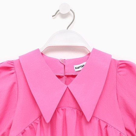 Children's dress with KAFTAN collar, size 32 (110-116 cm), bright pink color-7