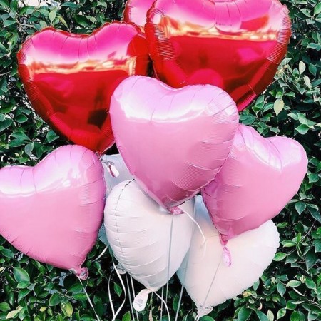 Foil ball 18 ", heart, pastel, pink-1