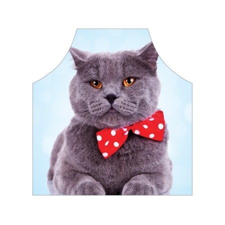Apron of a kitchen with a photo print "Gray theme Scottish Vislouhai", adjustable, size OS-2