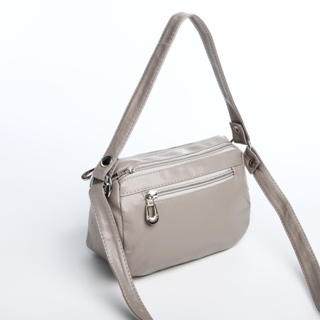 Bag Cross-Bodi with a zipper, gray color-1