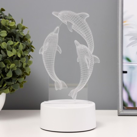Sensor Lamp "dolphins" LED 7 USB colors/from batteries white RISALUX