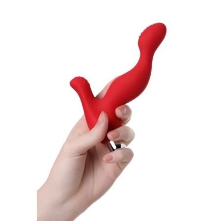 Prostate vibro -stimulator, silicone, red color, 12.5 cm-4