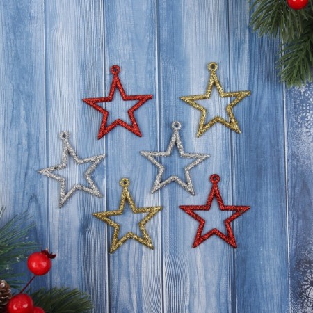 Jewelry decoration "Star Ground Grace" (set 6 pcs) 5x4.5 cm, mix