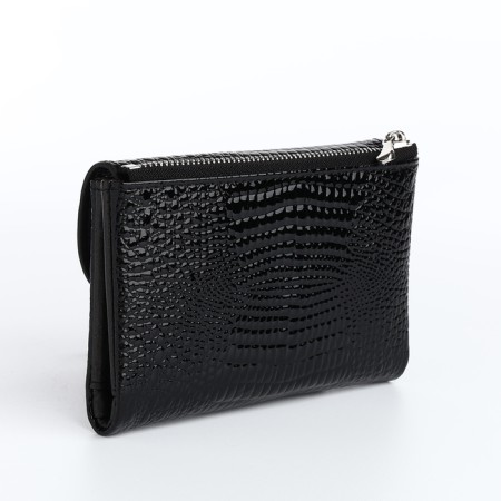 Women's wallet on a magnet, black color-1