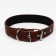 Leather collar on synthetic winterizer, 70 x 3.5 cm, Osh 45-60 cm, brown