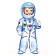 A set of cards. Counting material. Rocket, astronaut. 20 cards