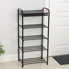 Shoe stand, 5 tiers, 45 × 30 × 95 cm, black color