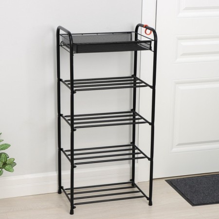 Shoe stand, 5 tiers, 45 × 30 × 95 cm, black color