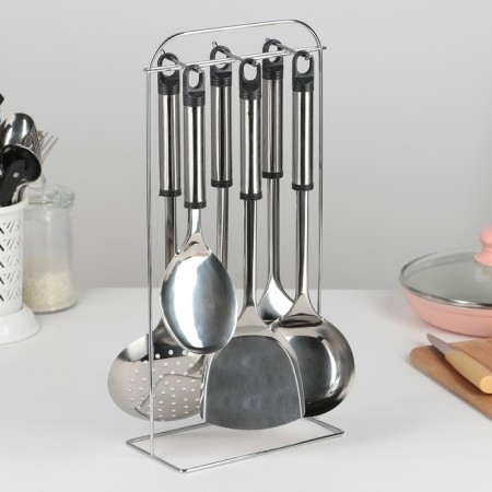 A set of kitchen accessories "Assistant", 6 items, on a stand-1
