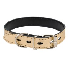 Collar leather two-layer, width 2.5 cm, Osh 39-49 cm, gold