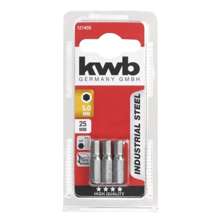 Bit KWB Industry, Hex5, steel TQ60, 25 mm, 3 pcs-1