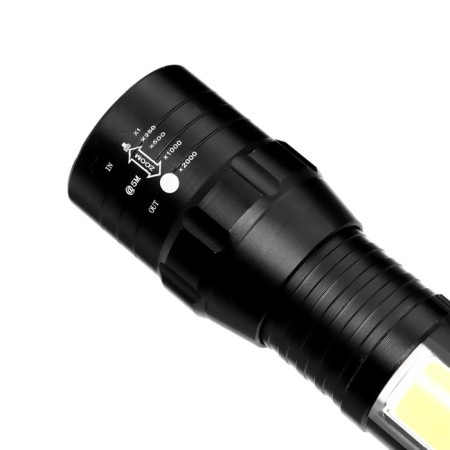 Manual battery, 7 watts, 200 lm, t6, zoom, 1200 mAh, 3 modes, 12 x 3.5 cm-2