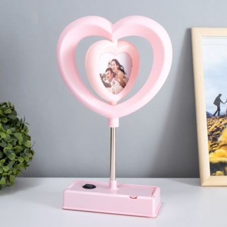Night -hearteous "Heart" with a photo frame LED USB AKB MICS 7x15.5x30 cm Risalux-5