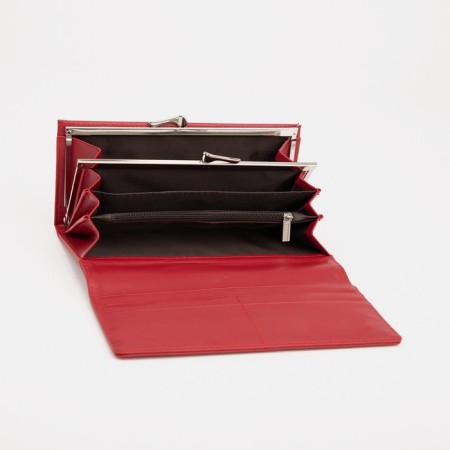Women's wallet on magnets, red color-2