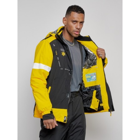 Ski costume male winter, size 50, yellow color-14