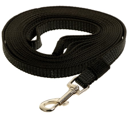 Kaponnoye zonik leash with double latex thread, 5 m x 1.5 cm, black