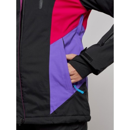 Ski jacket female winter, size 50, black color-12