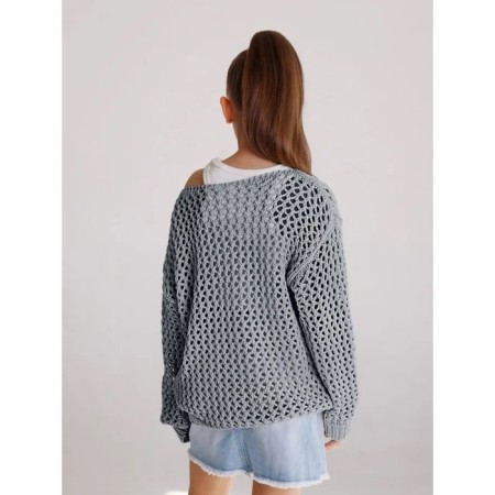 Свитер для девочки Amarobaby Knit Trend, рост 146 см, цвет серый-13