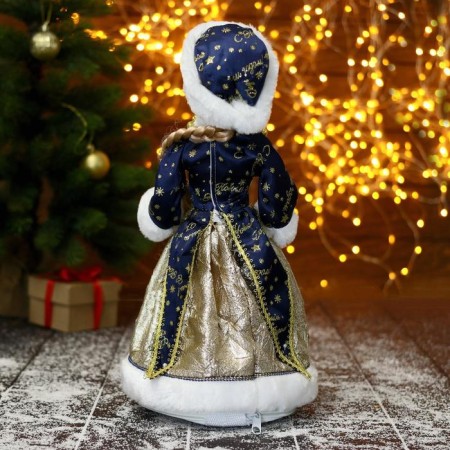 Snow Maiden "in Christmas blue fur coat" 17x35 cm-2