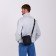 Male bag over the shoulder, Textura, artificial leather, black color