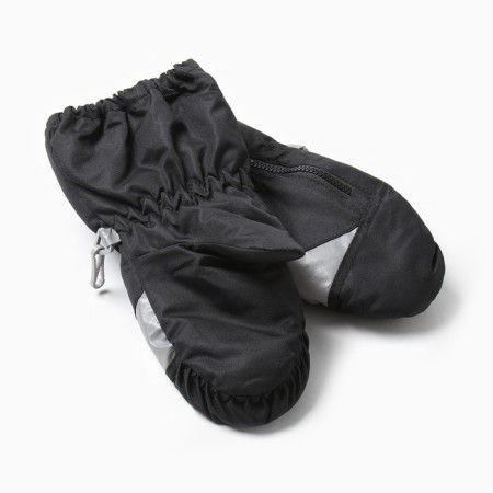 Mittens children, black color, size 11 (2-4 years)-1