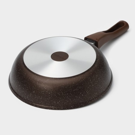 A set of kitchen utensils No. 8 “Marble”, cover, anti -stick coating, color coffee marble-9