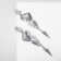 Hanging earrings with rhinestones "Circus" ice floes, white color in silver, 7 cm