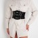 Women's belt, width 12 cm, on lightning, black color
