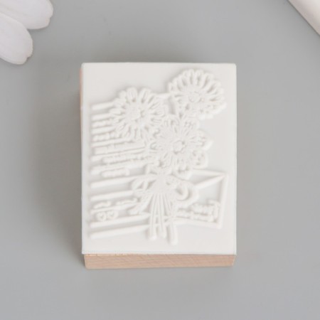 Printing wood, rubber "Letter with Margaritas" 5x4x2.5 cm-2