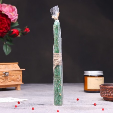 Magic candle "on health" with grass, green, 20cm-4