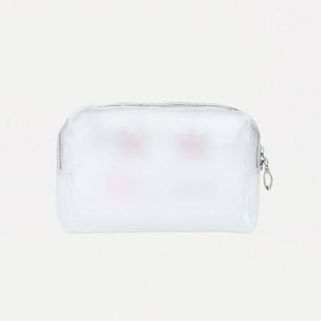 Cosmetic bag with zipper, matte color/multi -colored-1