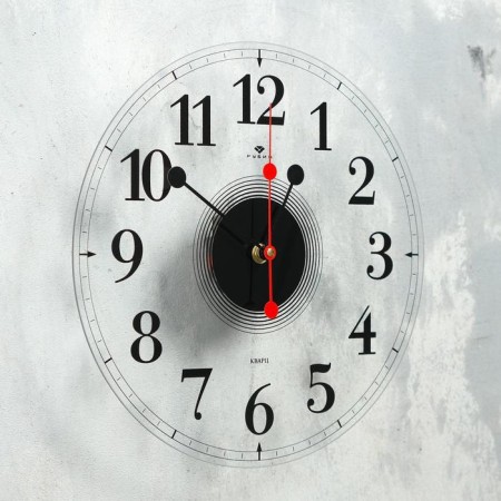 Watching clock, interior "style 3", silent, D-30 cm, dial transparent-1