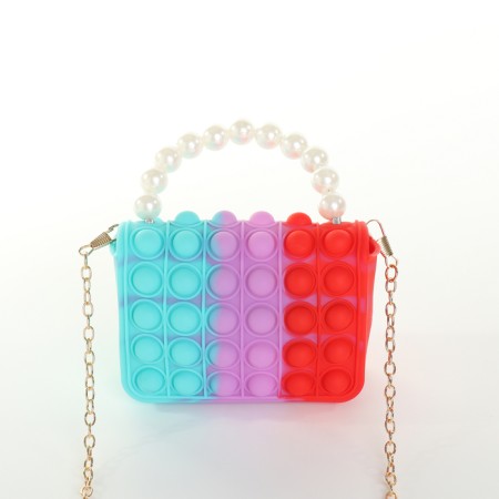 Baby bag on the castle, red/lilac/turquoise color-1