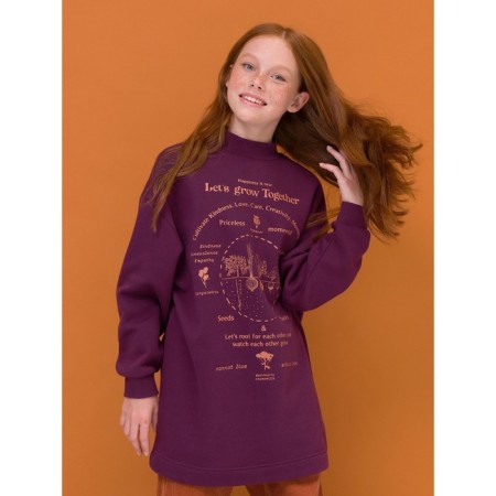 Sweatshirt for girls, height 128 cm, burgundy color-6