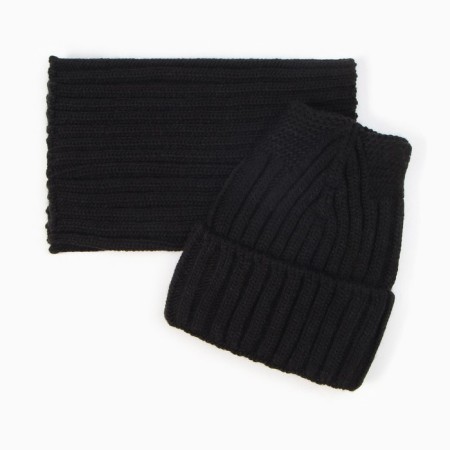 Kit for children (hat, snood), black color, size 52-54