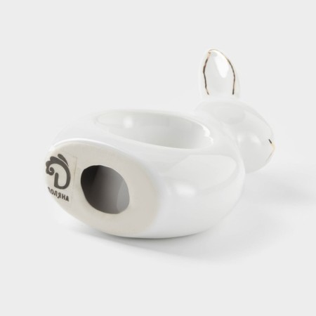 Ring for napkins "Bunny in gold", 7.5 × 3.5 × 11.5 cm, white color-2