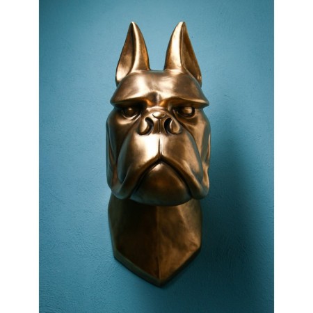 Figure "Dog's head", polystone, 71 cm, color gold-1
