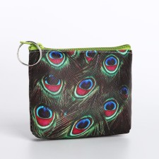 Women's wallet with lightning, black/green color