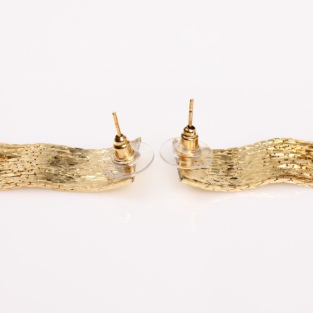 Hanging earrings "Hollywood" Brill between threads, color gold, 14.5 cm-1
